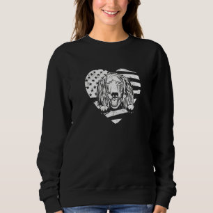 Boykin Spaniel Dog Silhoutte With American Flag Ba Sweatshirt