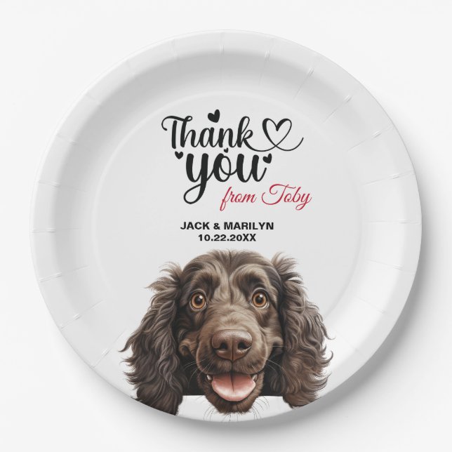 Boykin Spaniel dog Wedding Reception Paper Plates (Front)