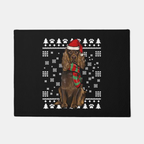 Boykin Spaniel Dog With Santa Hat Ugly Christmas Doormat