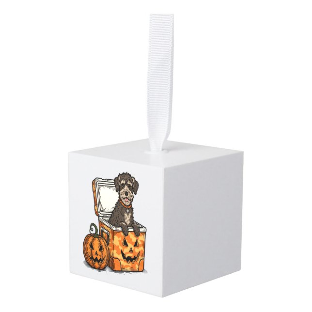 Boykin Spaniel Halloween Cube Ornament (Front Angled)