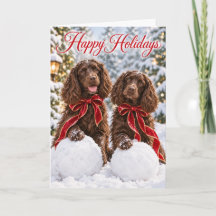 Boykin Spaniel Happy Holidays Card