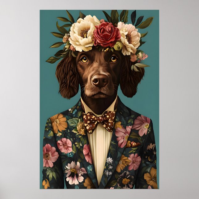 Boykin Spaniel In Suit Poster, Boykin Spaniel Poster (Front)