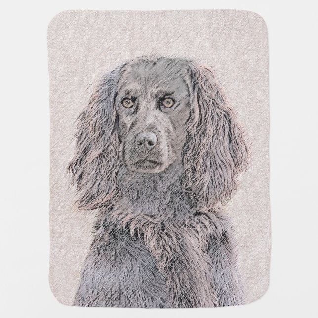 Boykin Spaniel Painting - Cute Original Dog Art Baby Blanket (Front)