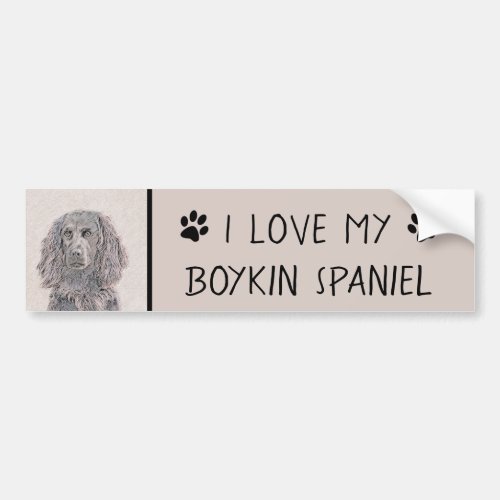 Boykin Spaniel Painting _ Cute Original Dog Art Bumper Sticker