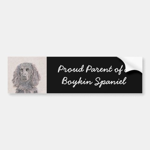 Boykin Spaniel Painting _ Cute Original Dog Art Bumper Sticker