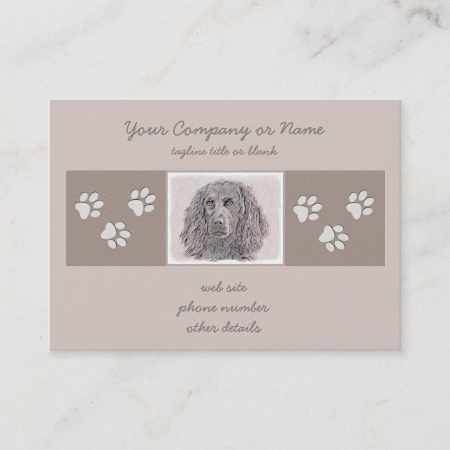 Boykin Spaniel Painting - Cute Original Dog Art Business Card (Front)