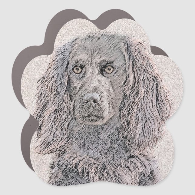 Boykin Spaniel Painting - Cute Original Dog Art Car Magnet (Front)