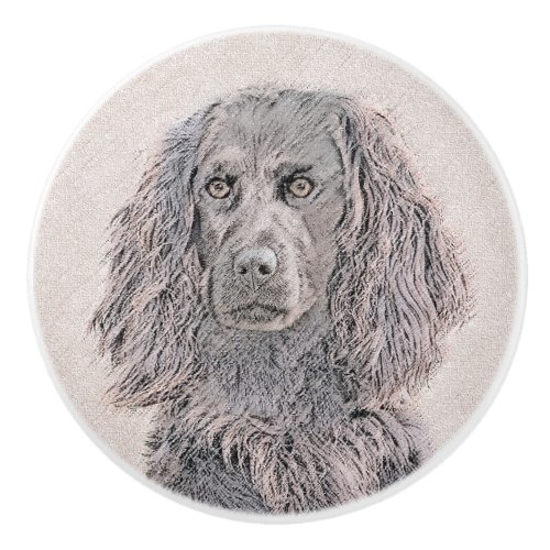 Boykin Spaniel Painting _ Cute Original Dog Art Ceramic Knob