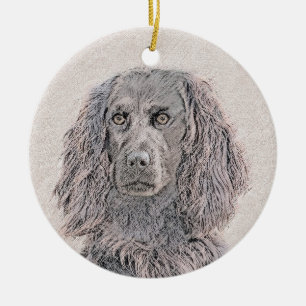 Boykin Spaniel Painting - Cute Original Dog Art Ceramic Ornament