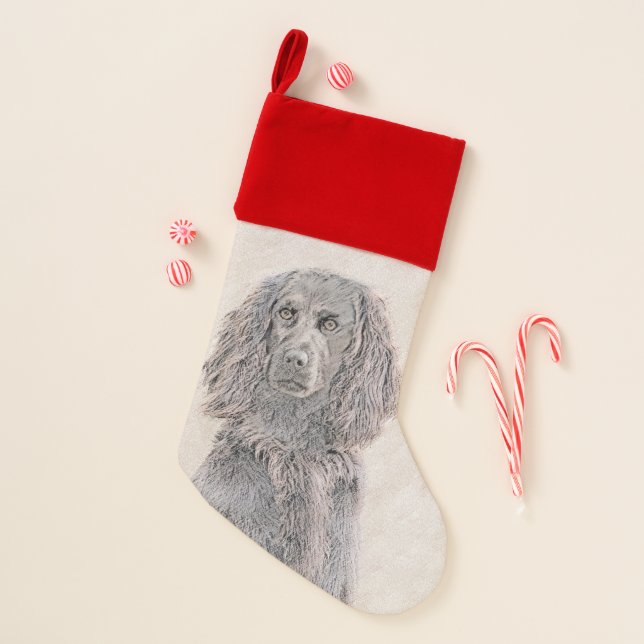 Boykin Spaniel Painting - Cute Original Dog Art Christmas Stocking (Front)