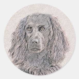 Boykin Spaniel Painting - Cute Original Dog Art Classic Round Sticker