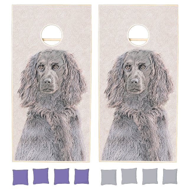 Boykin Spaniel Painting - Cute Original Dog Art Cornhole Set (Set)
