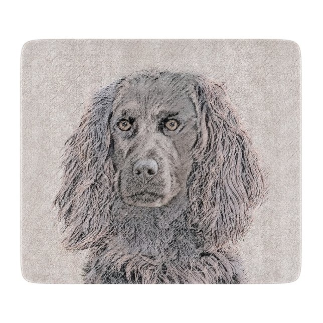 Boykin Spaniel Painting - Cute Original Dog Art Cutting Board (Front)