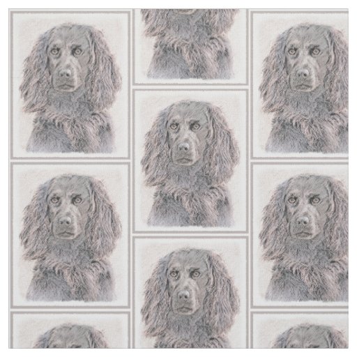 Boykin Spaniel Painting - Cute Original Dog Art Fabric