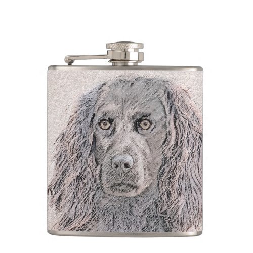 Boykin Spaniel Painting _ Cute Original Dog Art Flask