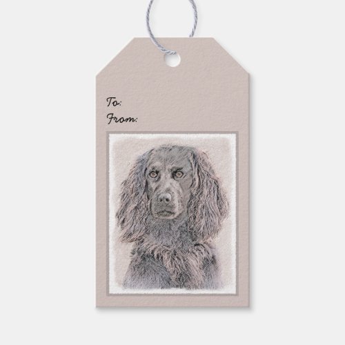 Boykin Spaniel Painting _ Cute Original Dog Art Gift Tags
