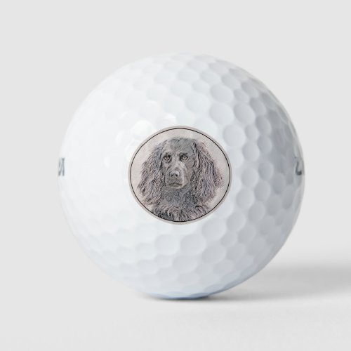 Boykin Spaniel Painting _ Cute Original Dog Art Golf Balls