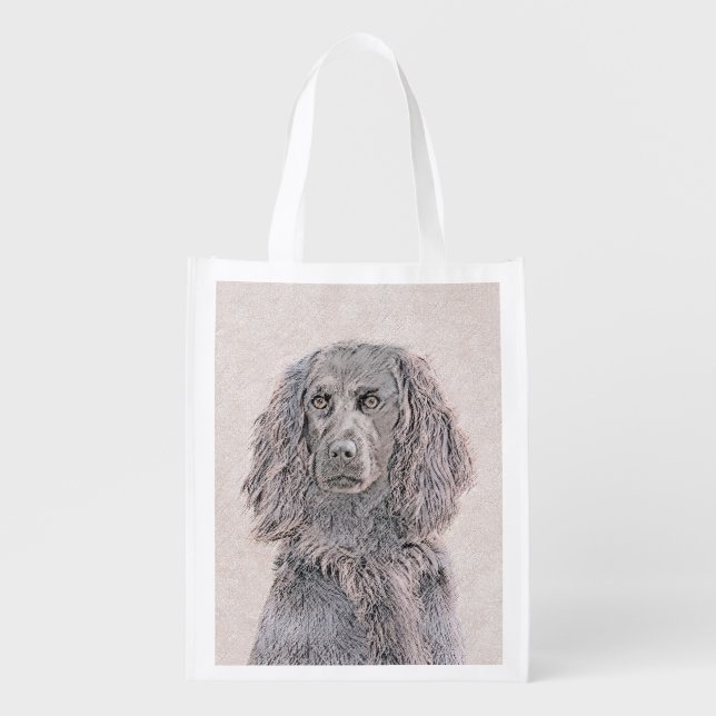 Boykin Spaniel Painting - Cute Original Dog Art Grocery Bag (Front)