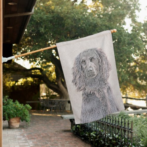 Boykin Spaniel Painting _ Cute Original Dog Art House Flag