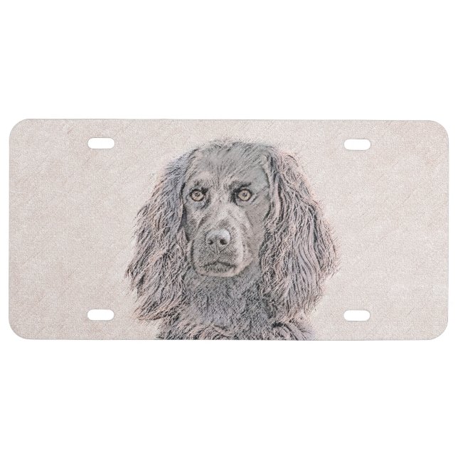 Boykin Spaniel Painting - Cute Original Dog Art License Plate (Front)