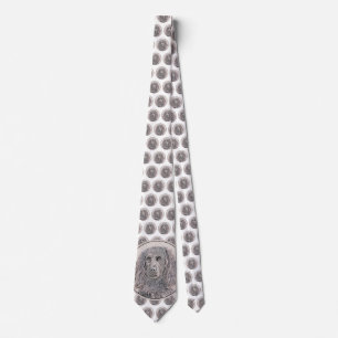 Boykin Spaniel Painting - Cute Original Dog Art Neck Tie