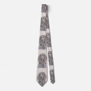 Boykin Spaniel Painting - Cute Original Dog Art Neck Tie