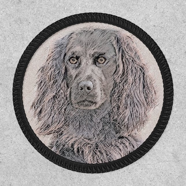 Boykin Spaniel Painting - Cute Original Dog Art Patch (Front)
