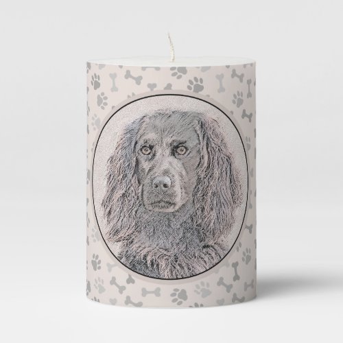 Boykin Spaniel Painting _ Cute Original Dog Art Pillar Candle