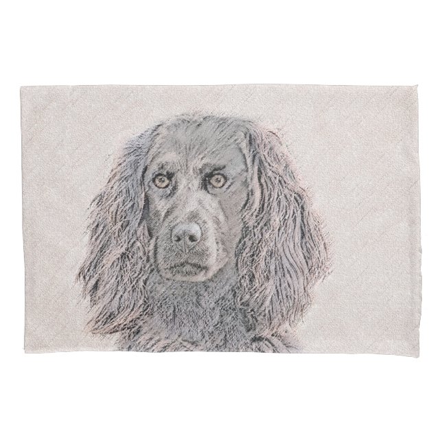 Boykin Spaniel Painting - Cute Original Dog Art Pillow Case (Front)
