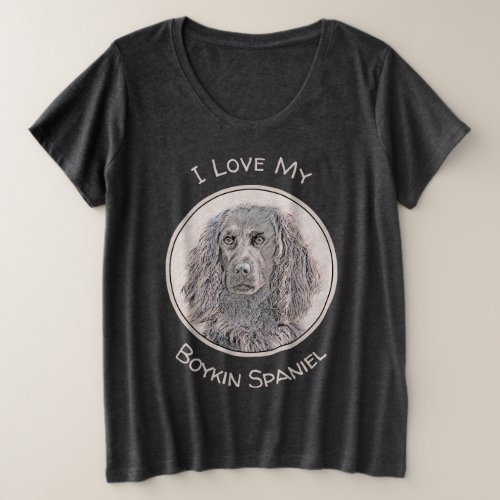 Boykin Spaniel Painting _ Cute Original Dog Art Plus Size T_Shirt