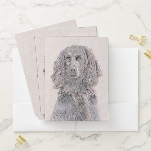 Boykin Spaniel Painting - Cute Original Dog Art Pocket Folder