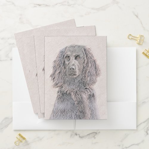 Boykin Spaniel Painting _ Cute Original Dog Art Pocket Folder