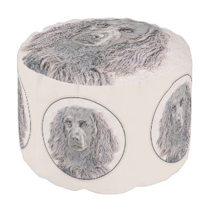 Boykin Spaniel Painting - Cute Original Dog Art Pouf