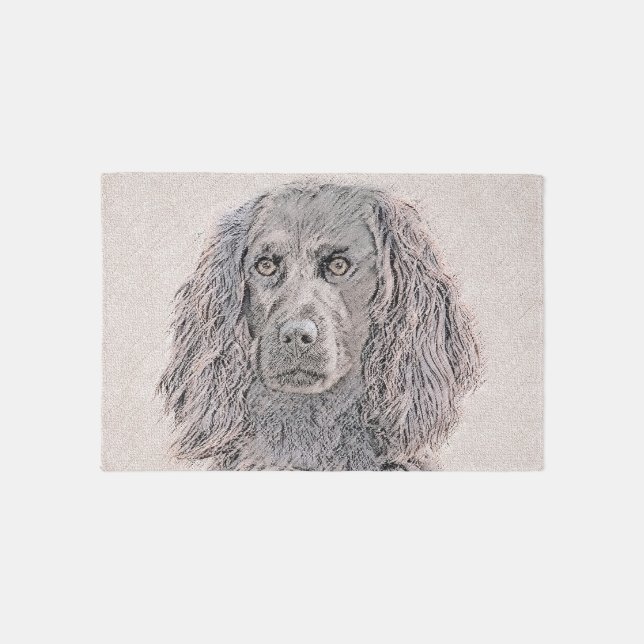 Boykin Spaniel Painting - Cute Original Dog Art Rug (Front)