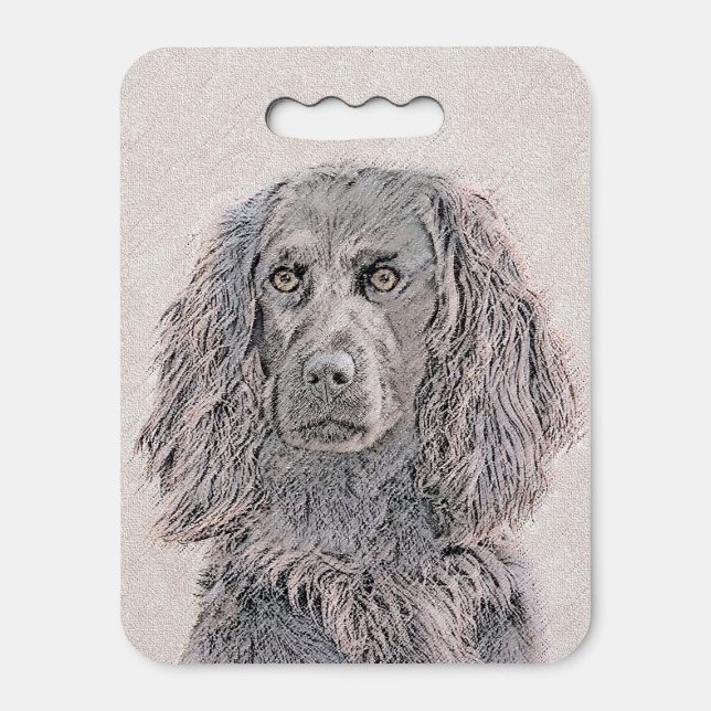 Boykin Spaniel Painting - Cute Original Dog Art Seat Cushion (Front Vertical)