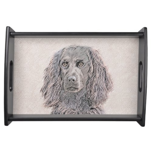 Boykin Spaniel Painting _ Cute Original Dog Art Serving Tray