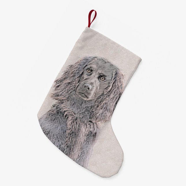 Boykin Spaniel Painting - Cute Original Dog Art Small Christmas Stocking (Front (Hanging))