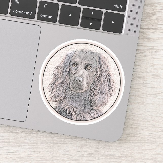 Boykin Spaniel Painting - Cute Original Dog Art Sticker (Detail)