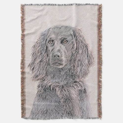 Boykin Spaniel Painting _ Cute Original Dog Art Throw Blanket