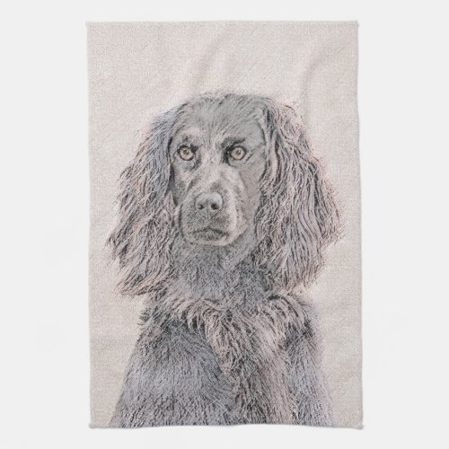 Boykin Spaniel Painting _ Cute Original Dog Art Towel