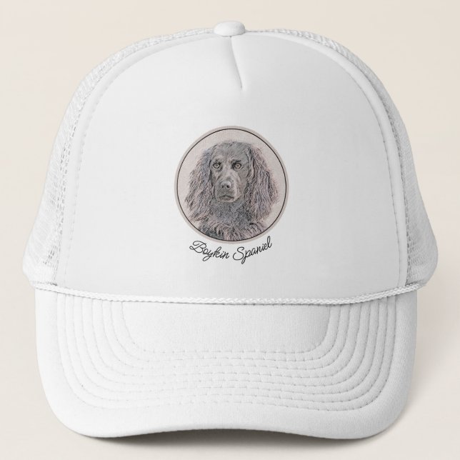 Boykin Spaniel Painting - Cute Original Dog Art Trucker Hat (Front)