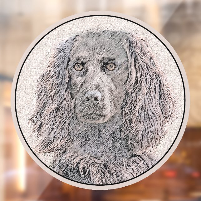 Boykin Spaniel Painting - Cute Original Dog Art Window Cling (Sheet 2)