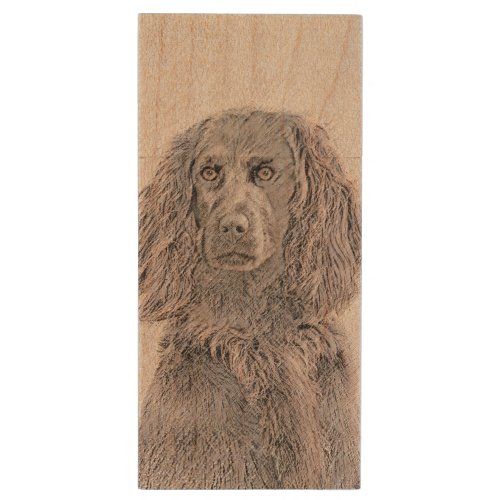Boykin Spaniel Painting _ Cute Original Dog Art Wood Flash Drive
