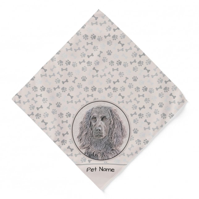 Boykin Spaniel Painting Little Brown LBD Dog Art Bandana (Front)