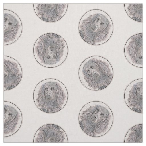 Boykin Spaniel Painting Little Brown LBD Dog Art Fabric