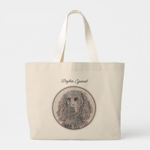 Boykin Spaniel Painting Little Brown LBD Dog Art Large Tote Bag