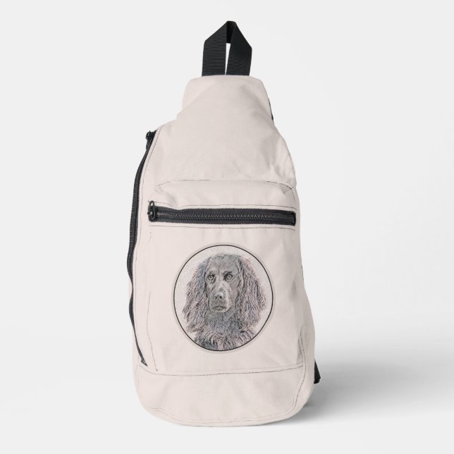 Boykin Spaniel Painting Little Brown LBD Dog Art Sling Bag (Front)