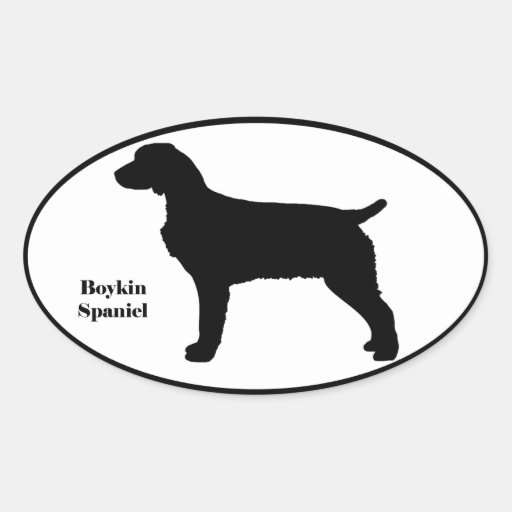 Boykin Spaniel SIlhouette Oval Sticker | Zazzle