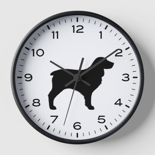 Boykin Spaniel Silhouette with Numbers and Minutes Clock