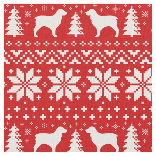 Boykin Spaniel Silhouettes Dogs Christmas Holiday Fabric
